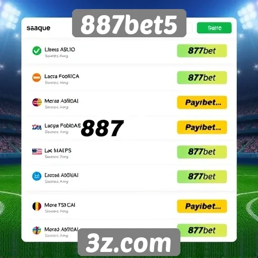 Pagamento e opções de saque na 887bet5